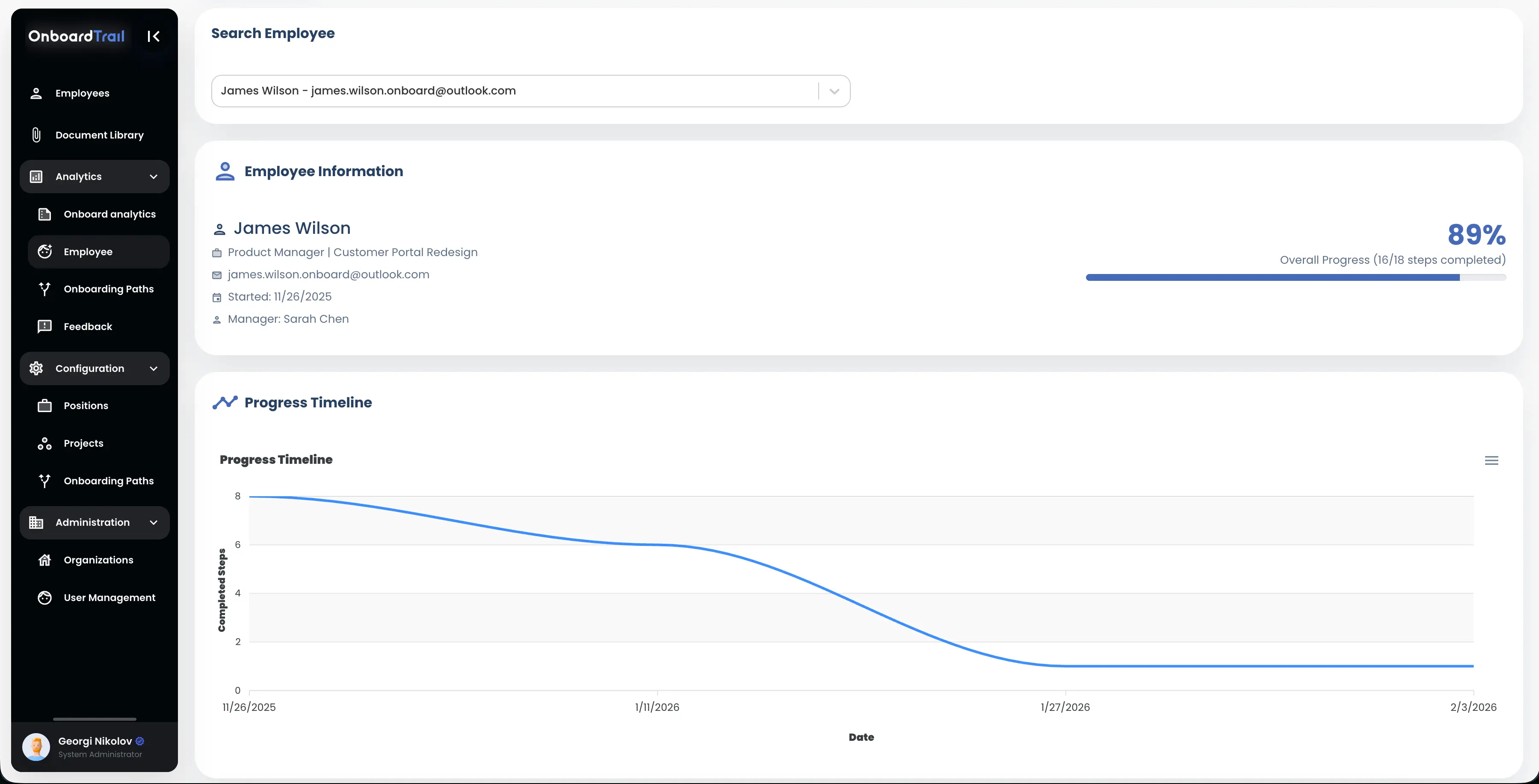 Employee profile setup